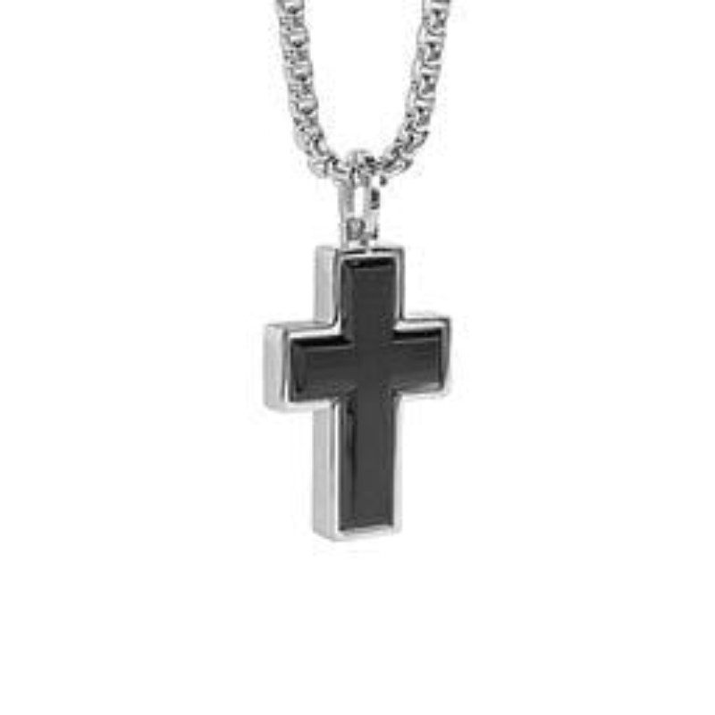 Italgem edged cross pendant necklace