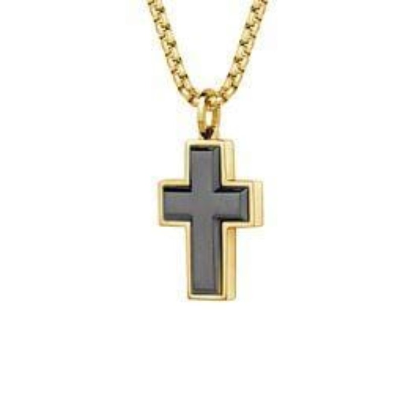 Italgem edged cross pendant necklace