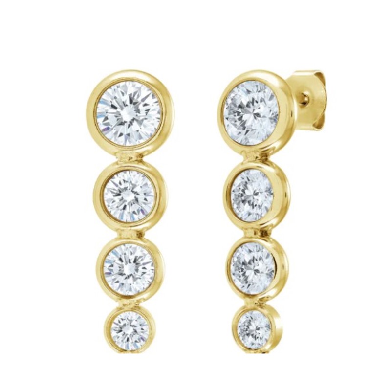 Veloria Collection 4-Stone CZ Drop Earrings