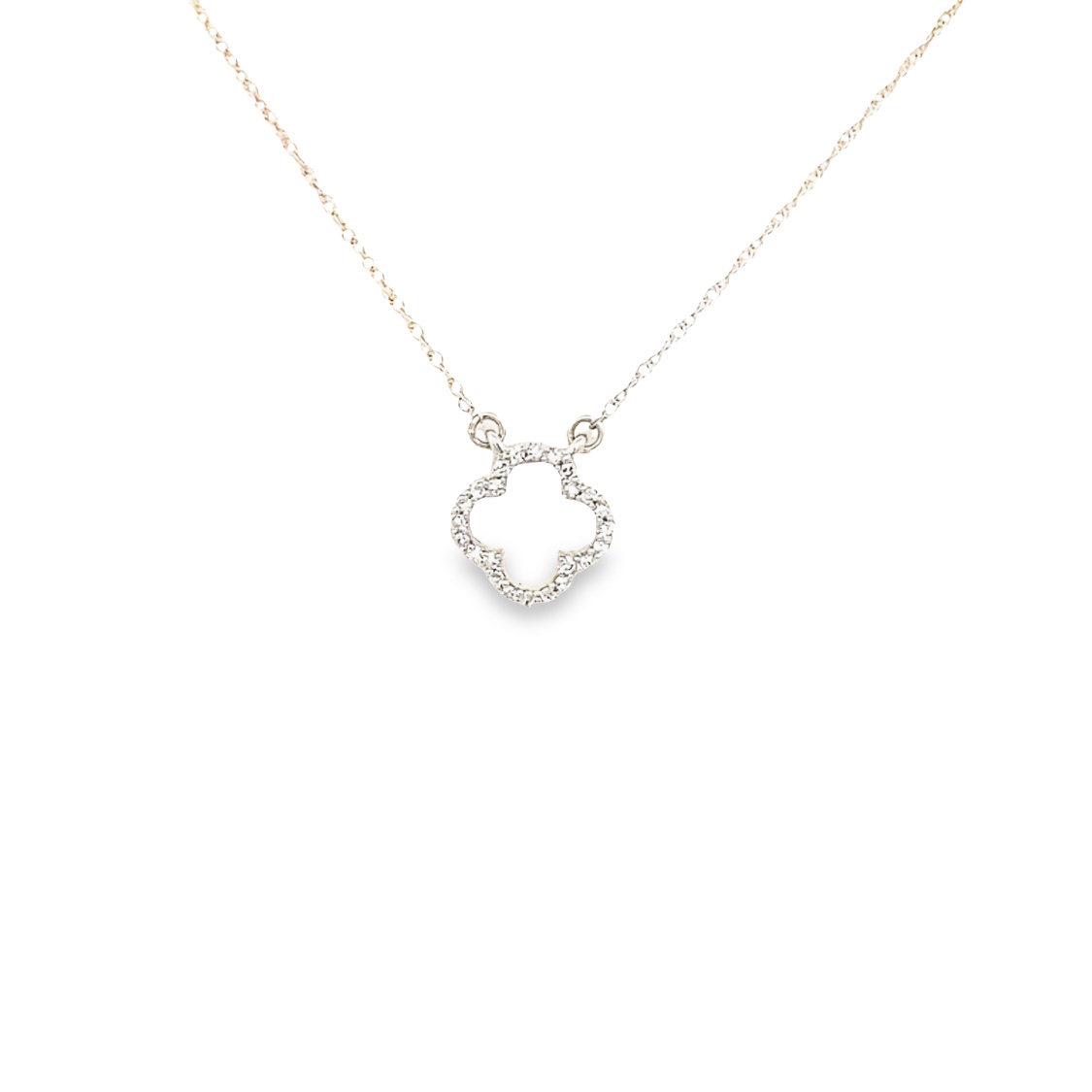 10 Karat White Gold Diamond Necklace Measuring 18 Inches