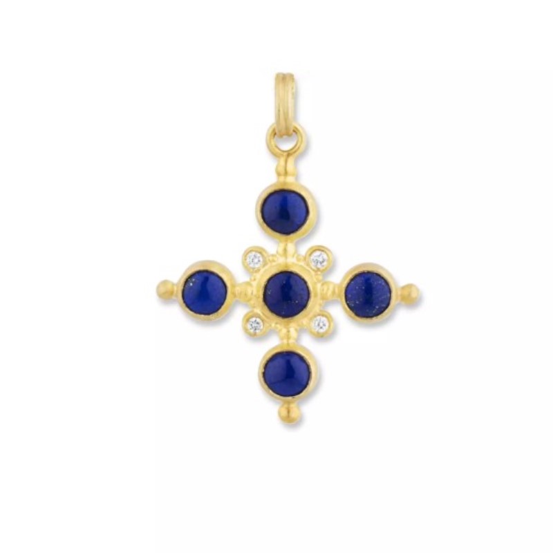 Lika Behar Sloane Lapis And diamond Cross Pendant