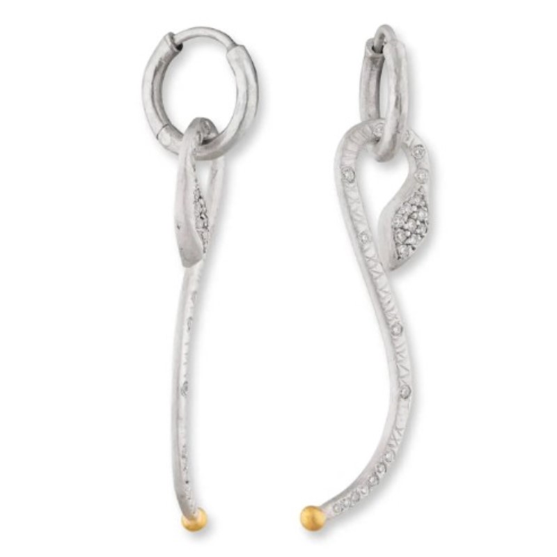 Lika Behar Snake Earring Drops With Diamonds