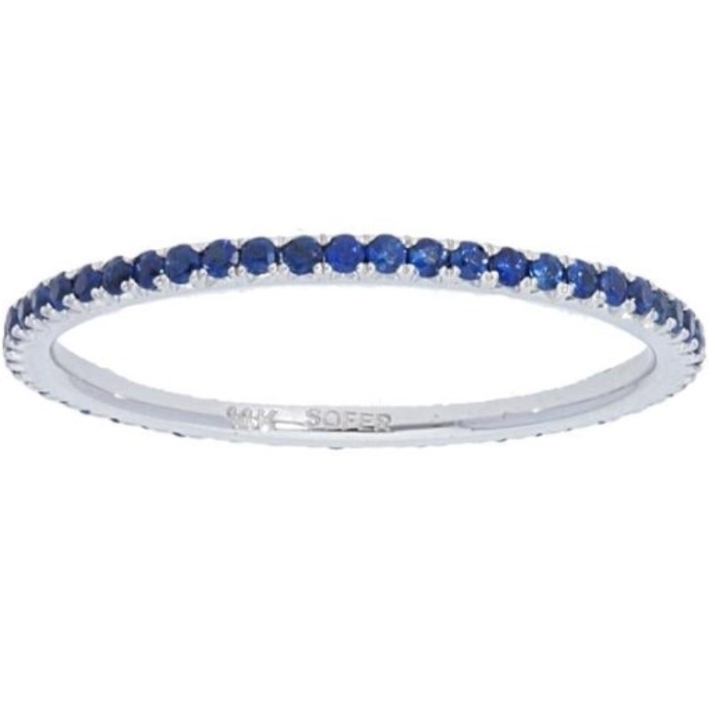 Blue Sapphire Stackable Eternity Band