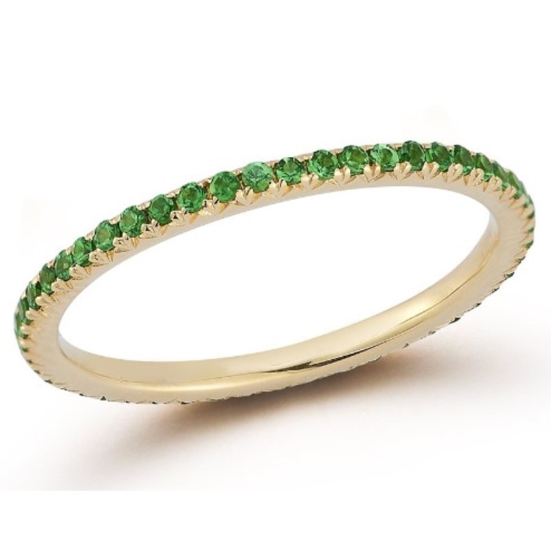 Tsavorite Stackable Eternity Band
