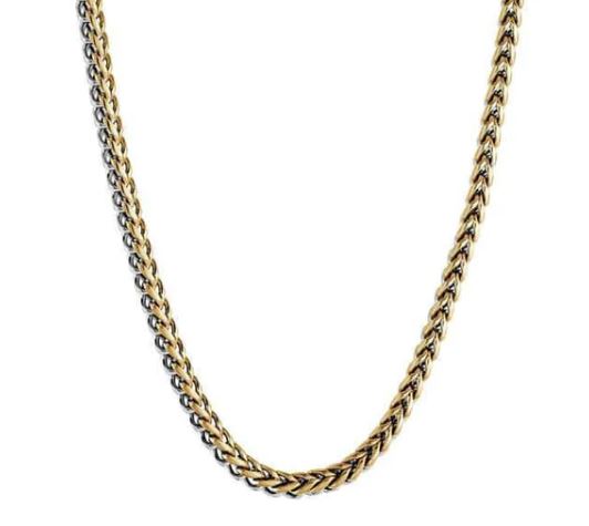 Italgem Stainless Steel Gold Plated 3.5Mm Round Franco Polished Chain 24 Inches