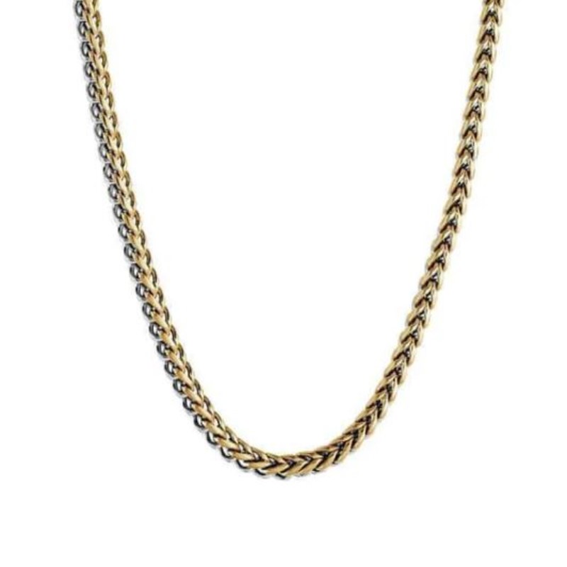 Italgem Stainless Steel Gold Plated 3.5Mm Round Franco Polished Chain 24 Inches