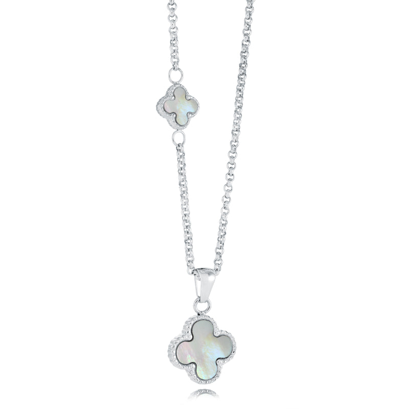 Veloria Collection 15mm Reversible Lucky-Clover Necklace