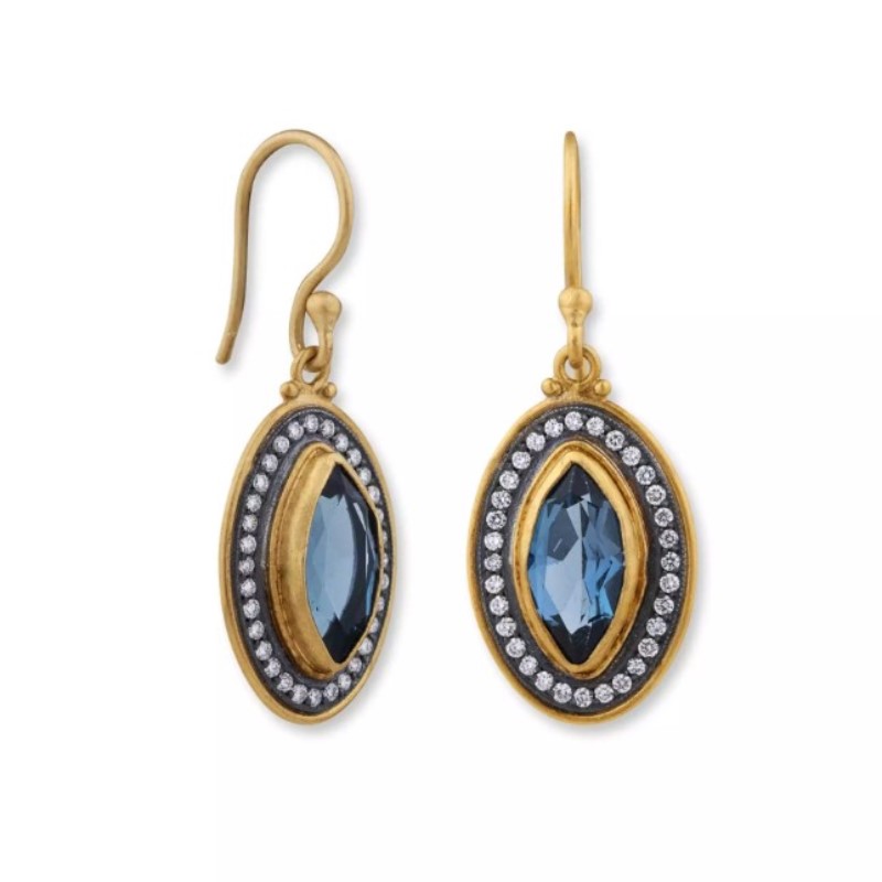 Lika Behar London Blue Topaz And Diamond Thames Earrings