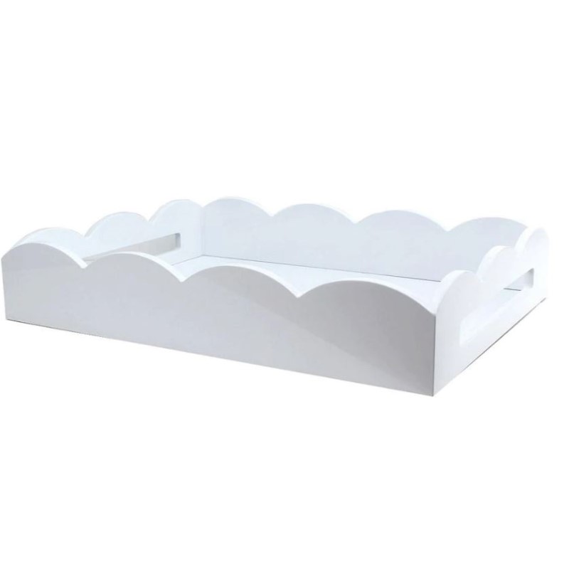 White scalloped tray 17 x 13