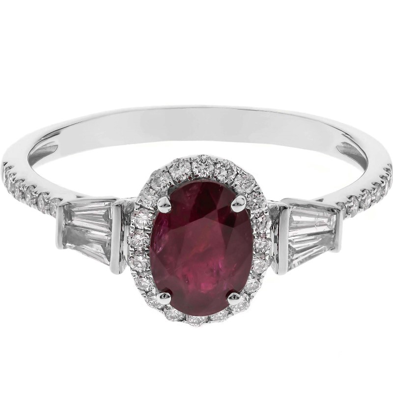 10 Karat White Gold Ruby And Diamond Ring 10 Karat White Gold Ruby And Diamond Ring