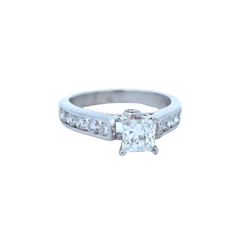 Estate GIA Princess Cut Diamond Engagement Ring