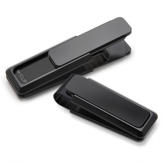 M-Clip Ultra Aluminum Light Black Out Money Clip With a Matte Finish.