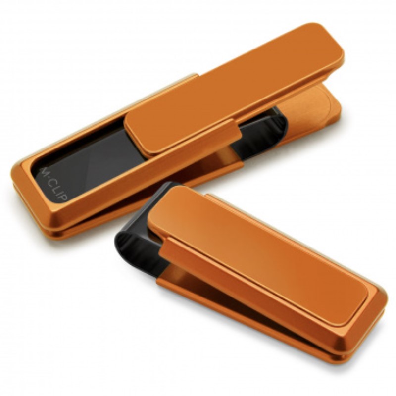 M-Clip Orange Solid Slide Money Clip w/ Black Spring