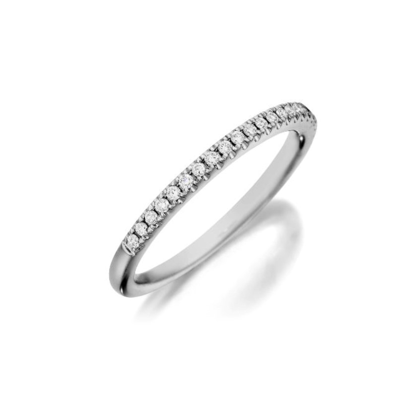 Henri Daussi 18 Karat White Gold  Diamond  Wed Band