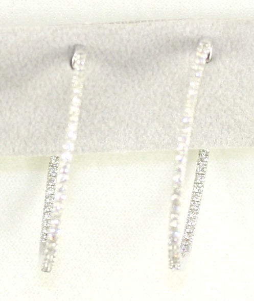 Diamond Inside Out Hinged Hoop Earrings