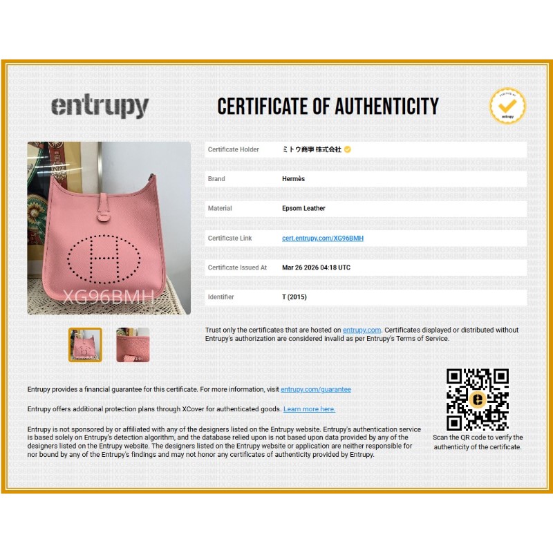 Hermes Epsom Pink Evelyne III PM Bag