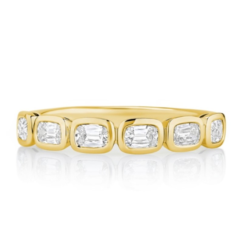 Henri Daussi East West Cushion Cut Diamond Band