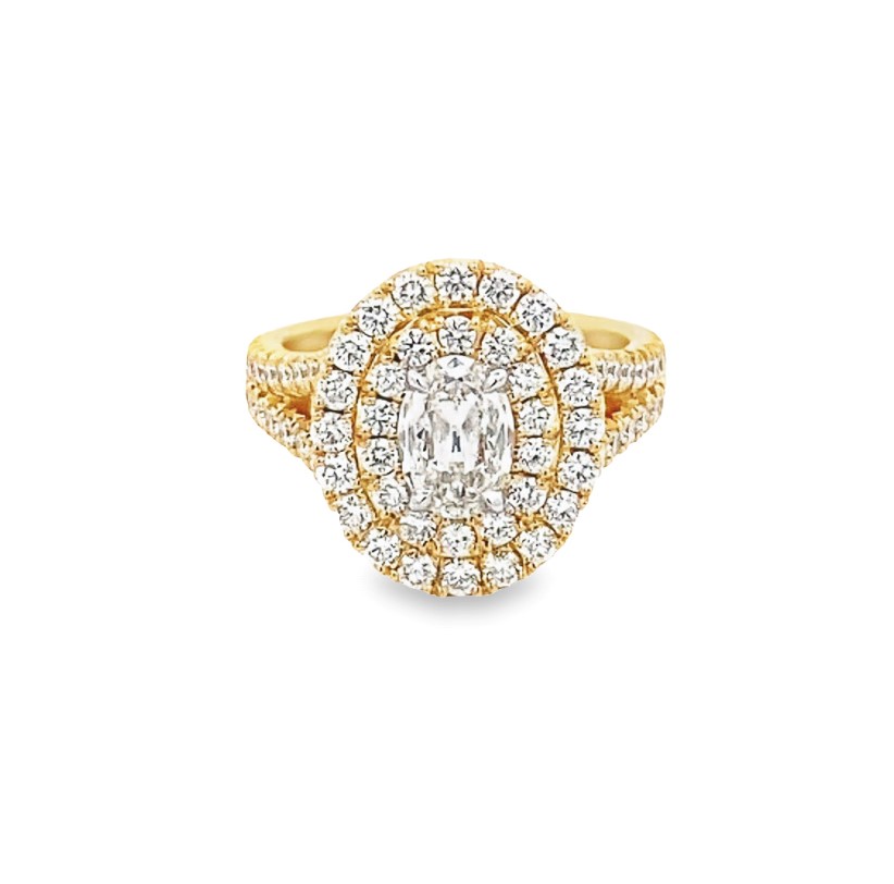 Henri Daussi Diamond Double Halo Engagement Ring