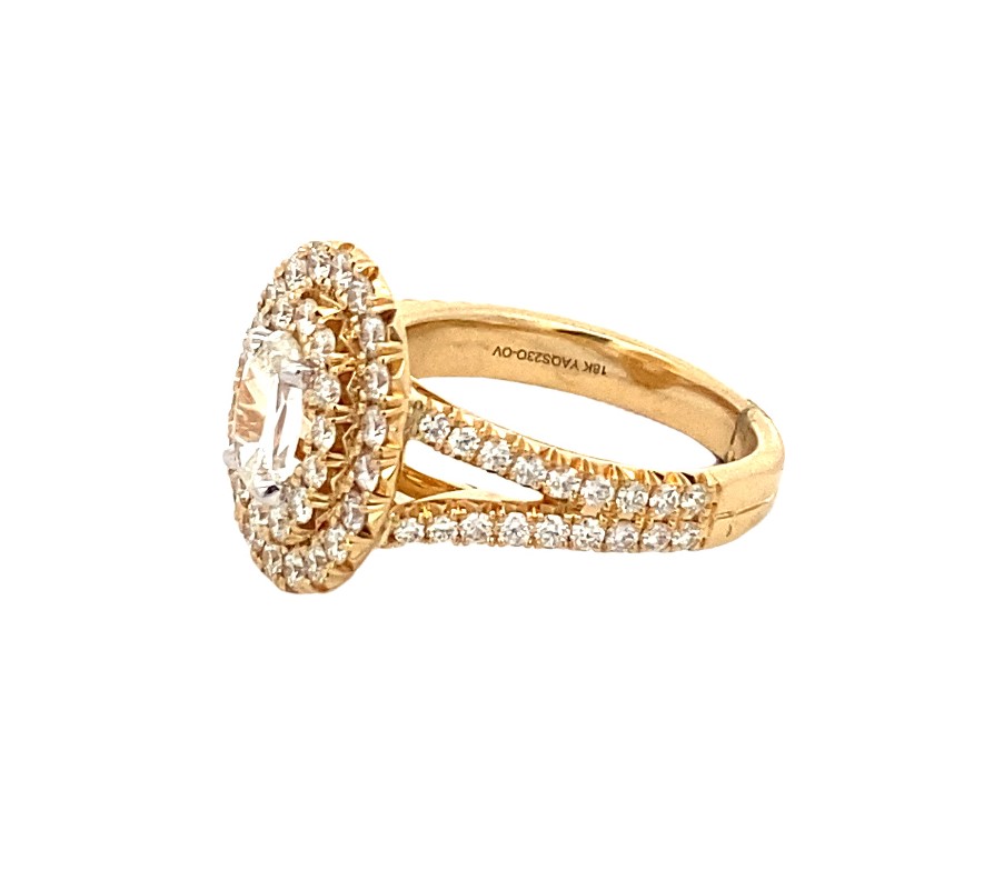 Henri Daussi Diamond Double Halo Engagement Ring