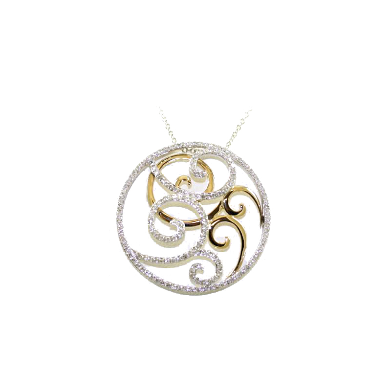 Filigree Circle Diamond Pendant