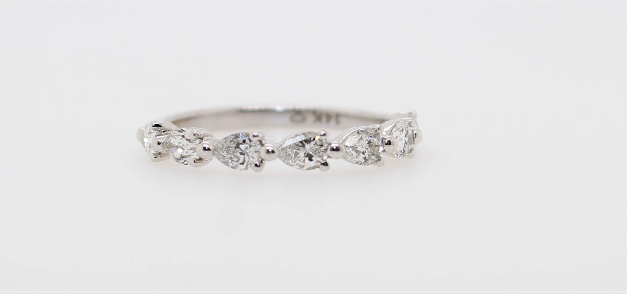 14 Karat White Gold Diamond Band