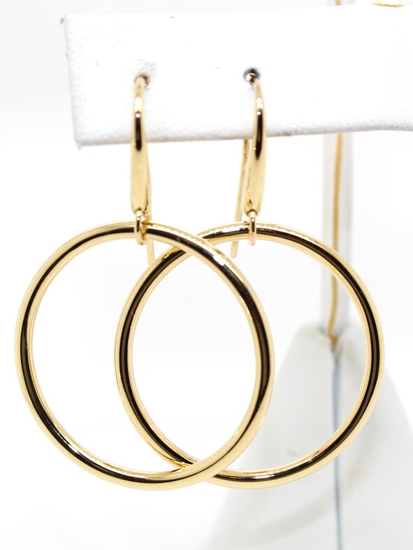 14 Karat Yellow Gold Circular Earrings