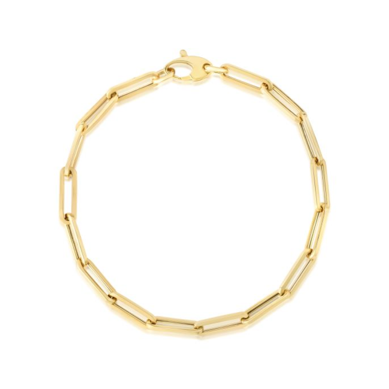 4.2mm Polished Paperclip Chain Bracelet