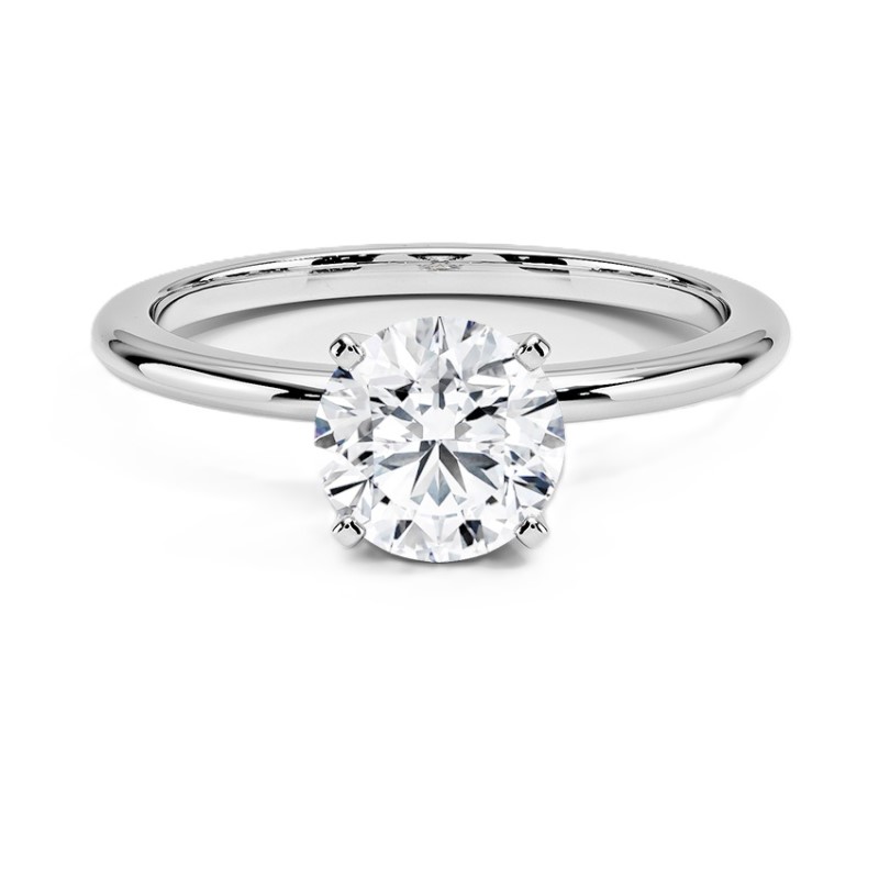 1.01ct  RB  SI2  K    14 Karat White Gold Round Brilliant GIA Diamond Solitaire Ring