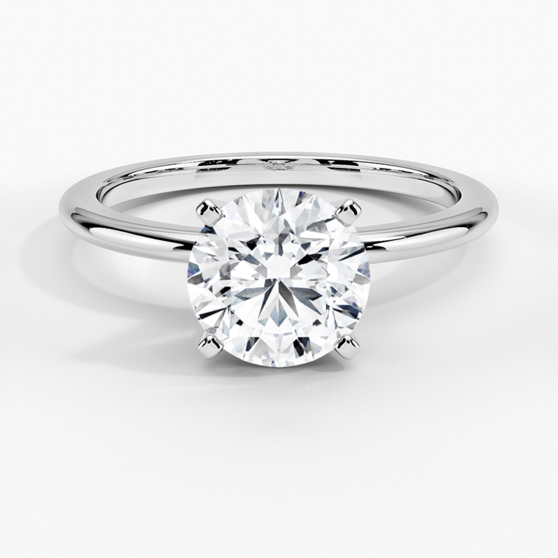 1.00ct  RB  SI2  K    14 Karat White Gold Round Brilliant GIA Diamond Solitaire Ring