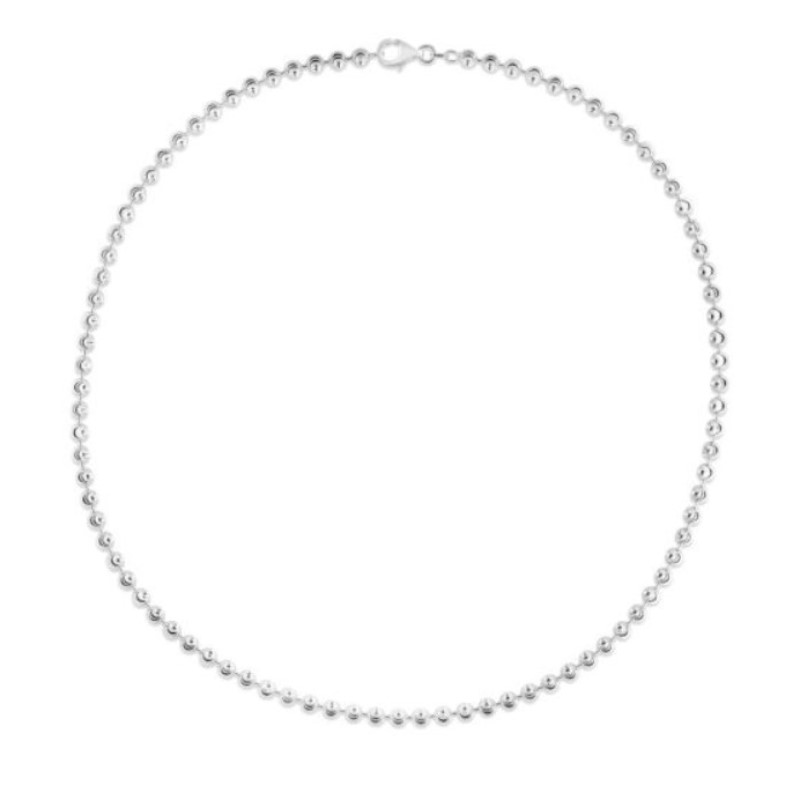 Sterling Silver 4mm Moon-cut Bead Chain Bracelet Sterling Silver 4mm Moon-cut Bead Chain Bracelet