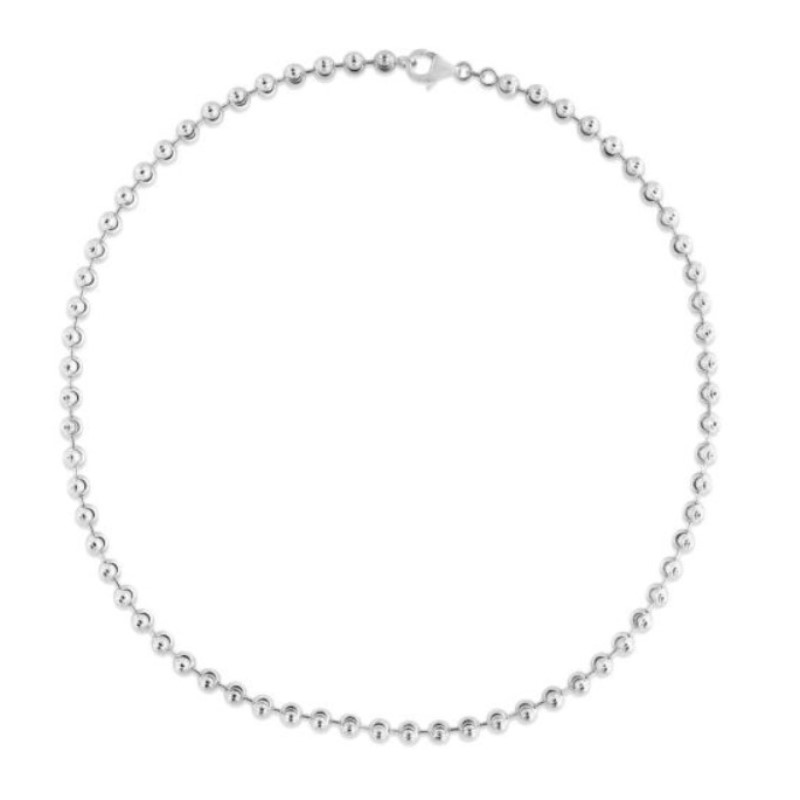 Sterling Silver 5mm Moon-cut Bead Chain Bracelet Sterling Silver 5mm Moon-cut Bead Chain Bracelet