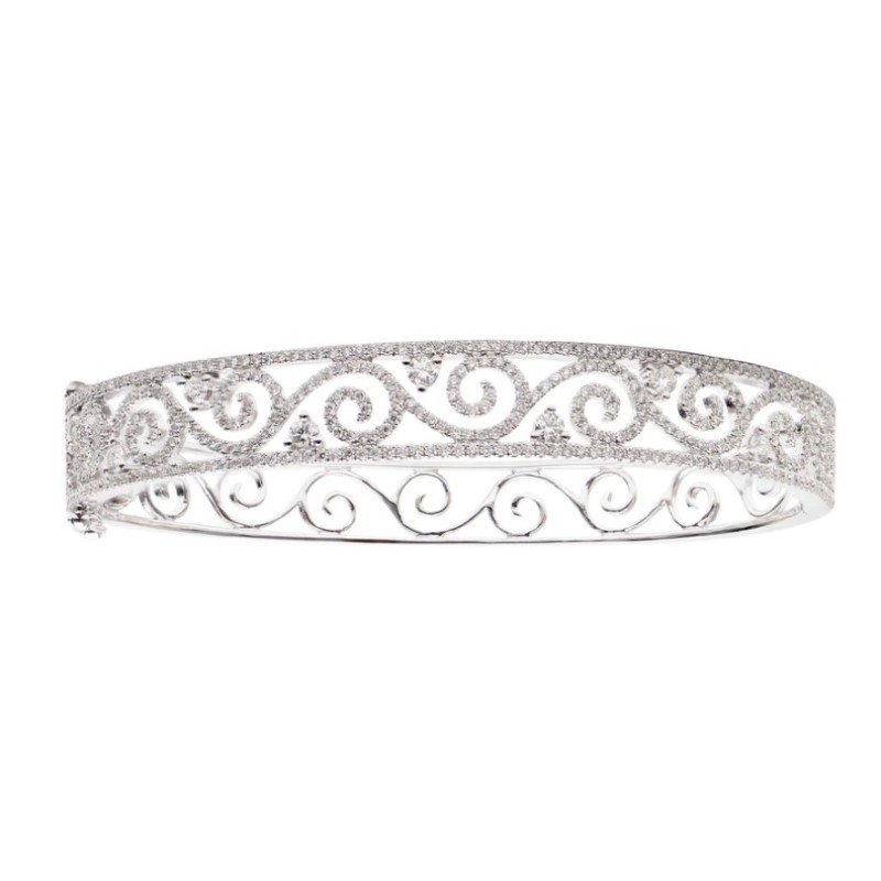 Diamond Scrollwork Bangle
