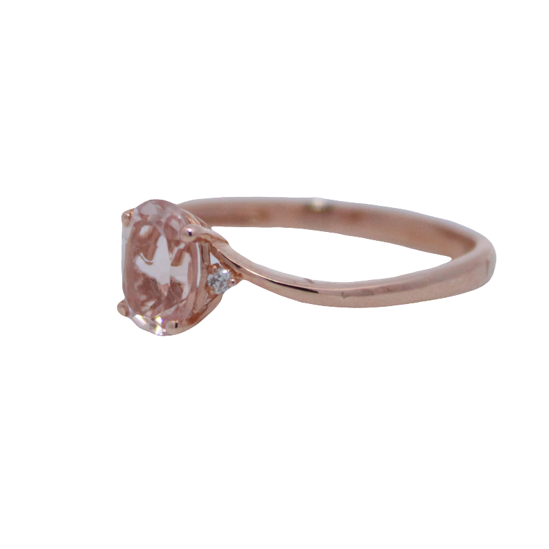 Oval Morganite And Diamond Ring