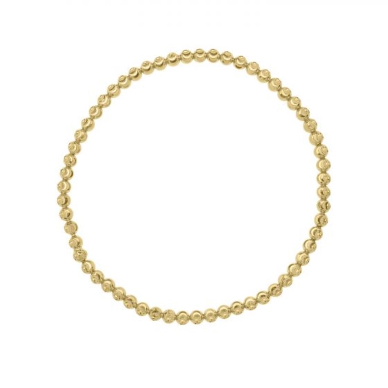 14K Yellow Moon-Cut Bead Stretch Bracelet