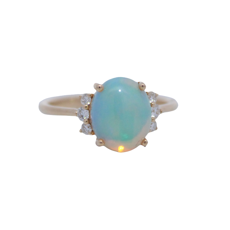 Ethiopian Opal And Diamond Ring