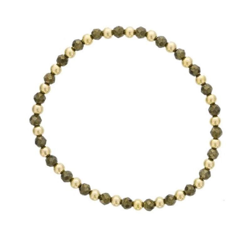4mm Pyrite Beaded Stretch Bracelet