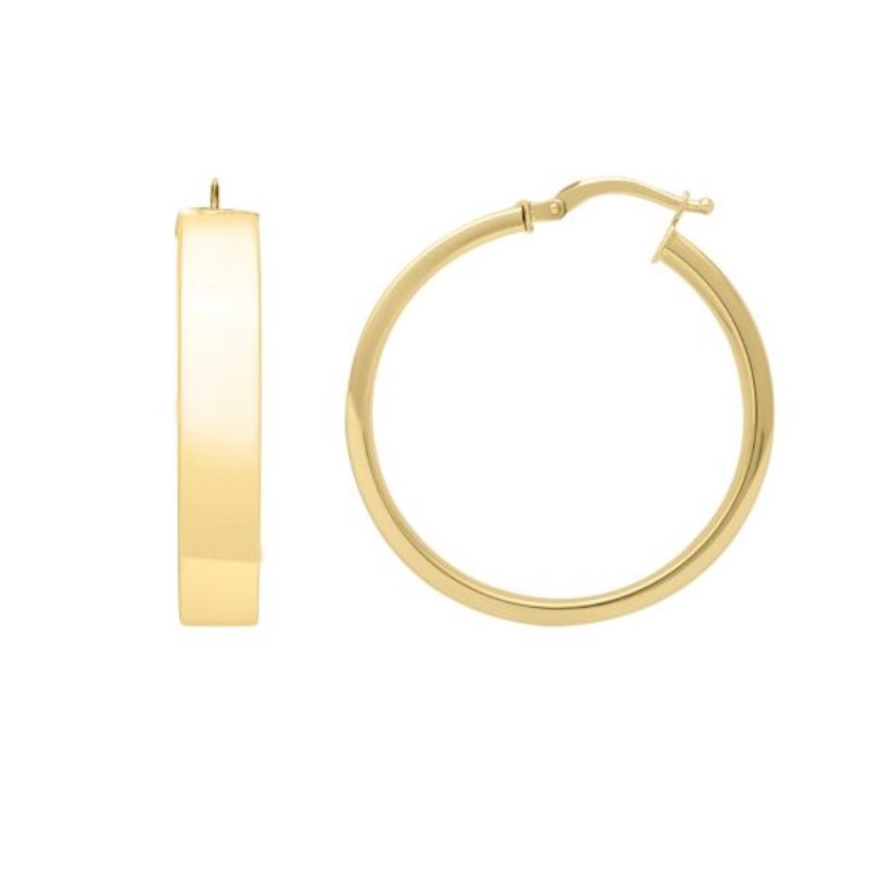 Wide Square Edge Hoop Earrings