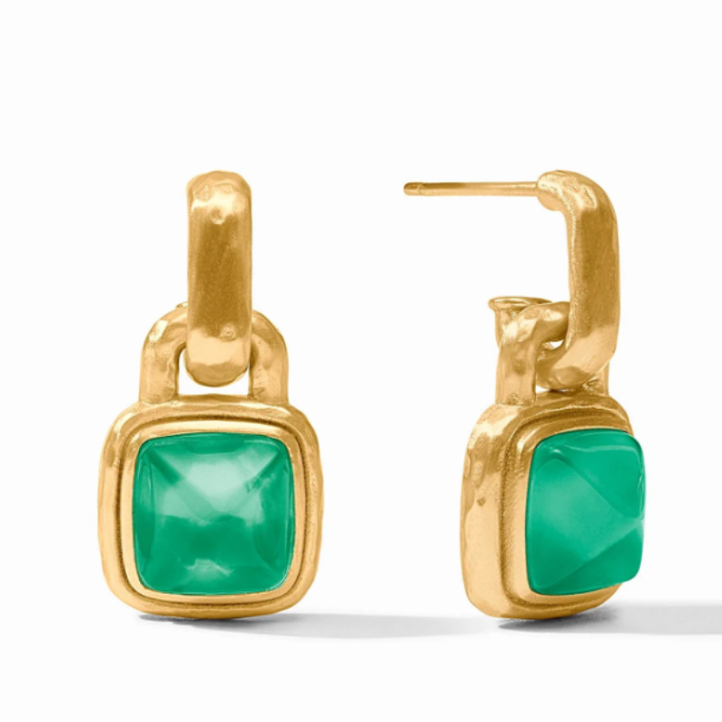 Julie Vos Emerald Green Sahara Hoop And Charm Earring