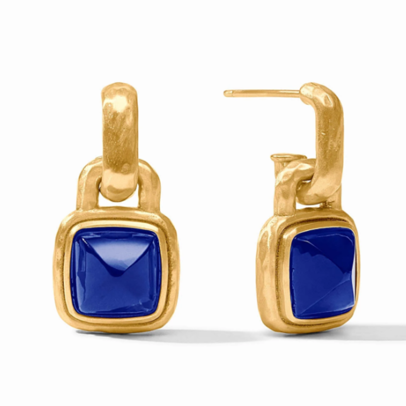Julie Vos Sapphire Blue Sahara Hoop And Charm Earring