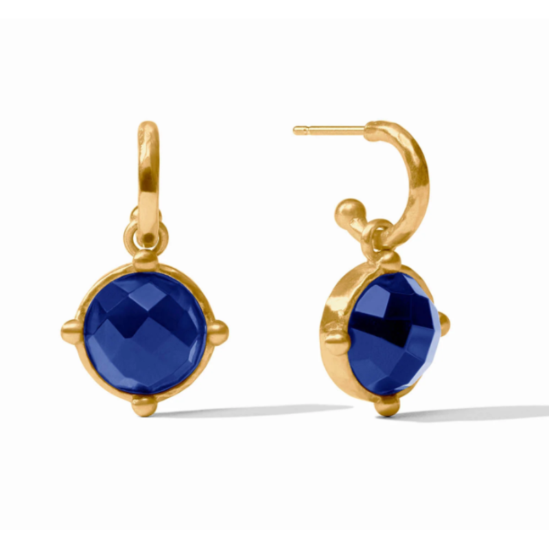 Julie Vos Sapphire Blue Honeybee Hoop And Charm Earrings