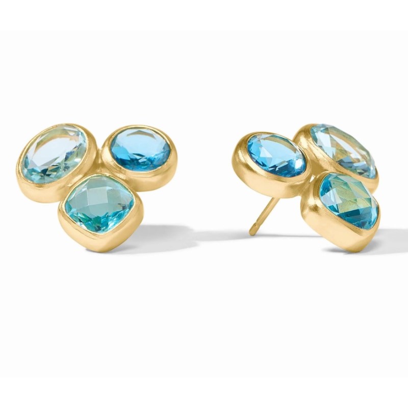 Julie Vos Kaleidoscope Statement Stud in Bahamian Blue