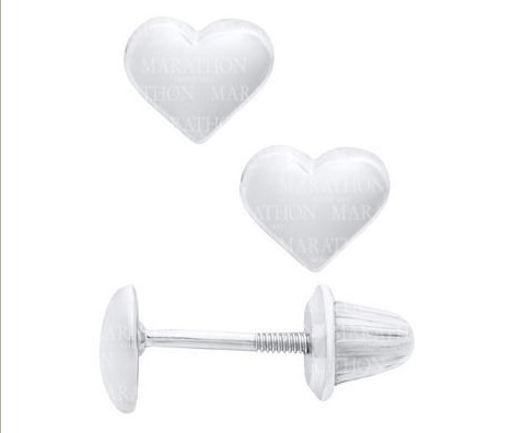 Kiddie Kraft Sterling Silver Puffy Heart Earrings