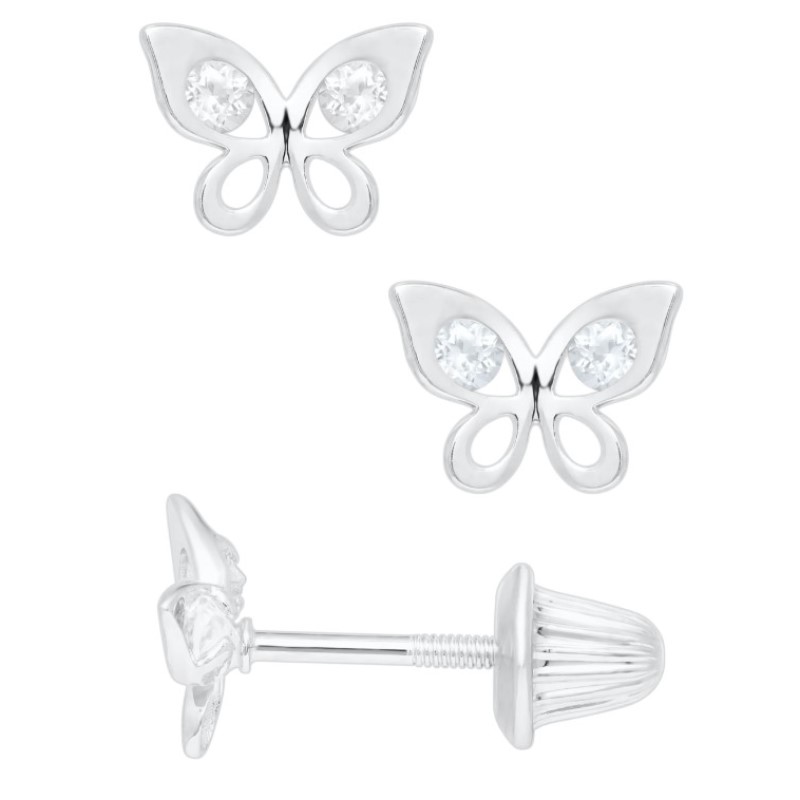 Kiddie Kraft Butterfly White Topaz Earrings Kiddie Kraft Butterfly White Topaz Earrings