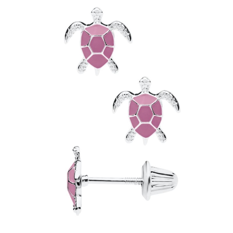 Kiddie Kraft Pink Epoxy Turtle Earrings Kiddie Kraft Pink Epoxy Turtle Earrings