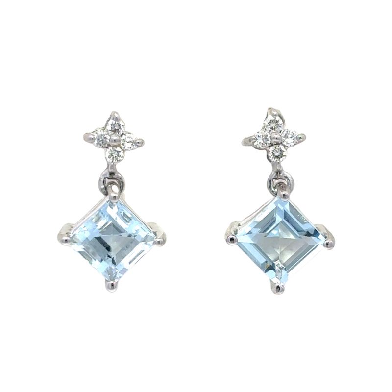 Aquamarine And Diamond Earrings