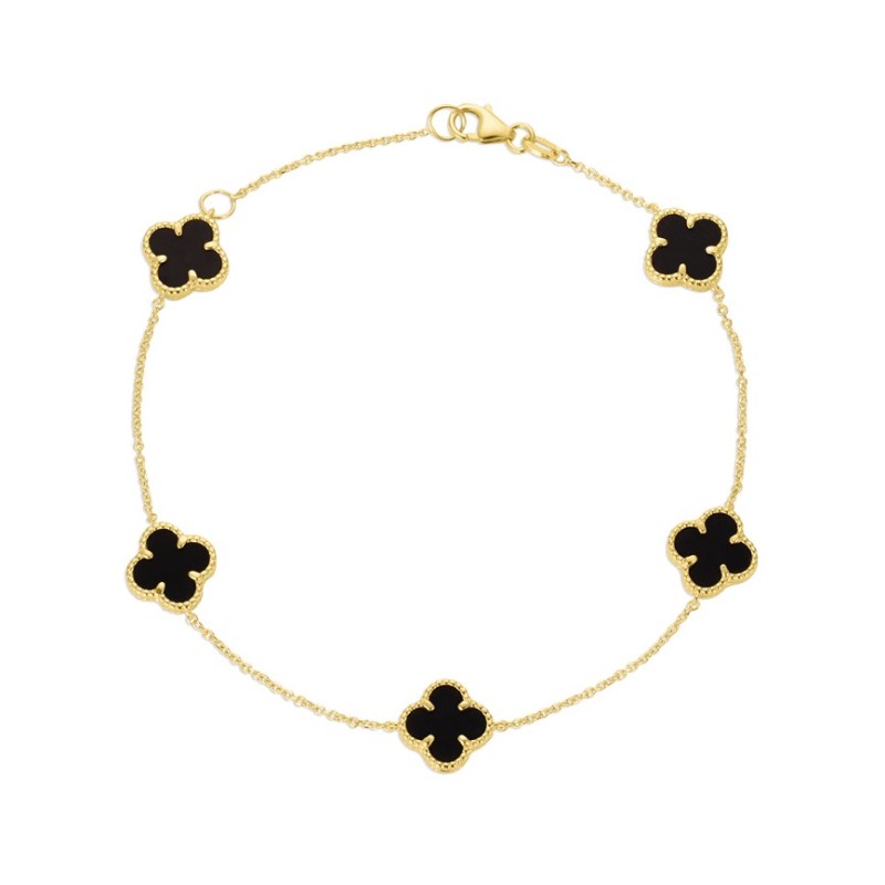 Black Onyx Multi Clover Bracelet