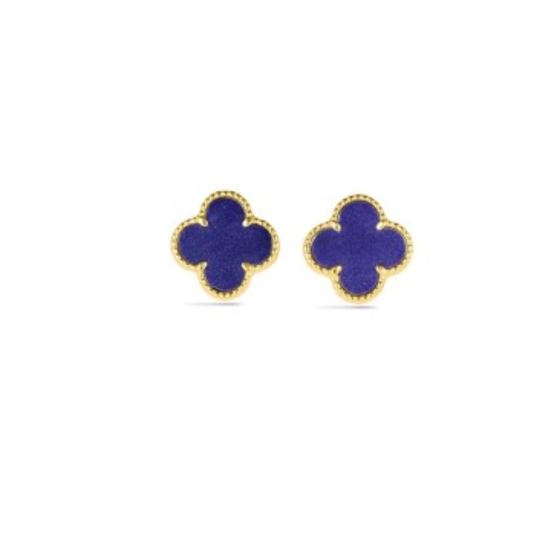 Lapis Clover Stud Earrings
