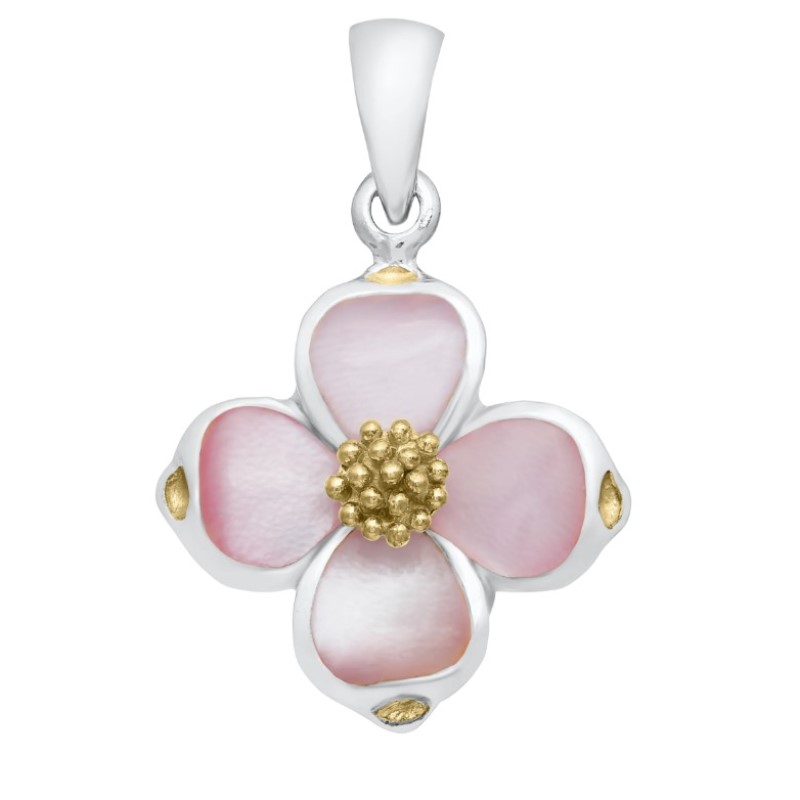 Small Dogwood Flower Pendant Necklace Small Dogwood Flower Pendant Necklace