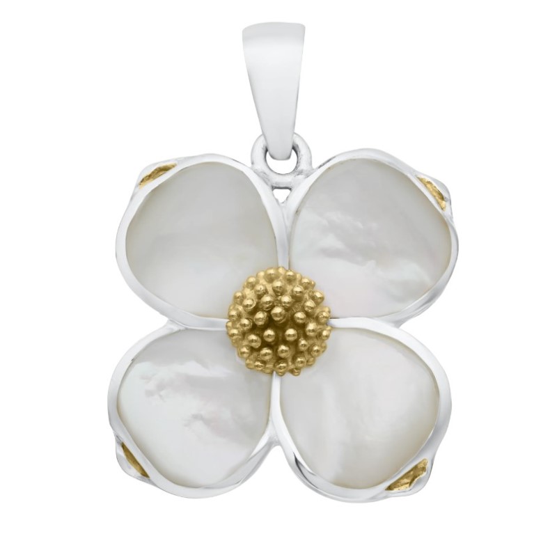 Medium Dogwood Flower Pendant Necklace Medium Dogwood Flower Pendant Necklace
