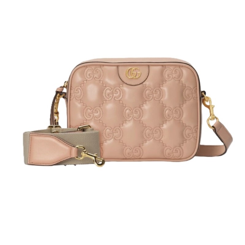 Gucci GG Matelasse Small Shoulder Bag in Rose Beige